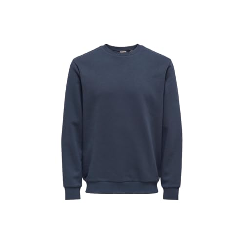 Only & Sons Onsceres Sci felpa girocollo uomo blu notte cotone