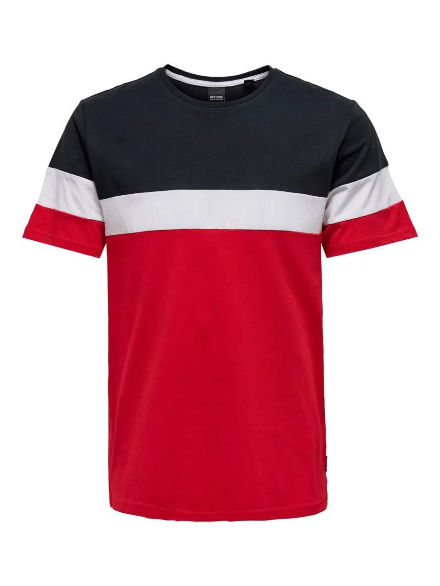 Only & Sons Onsbailey T-shirt colourblock taglia M