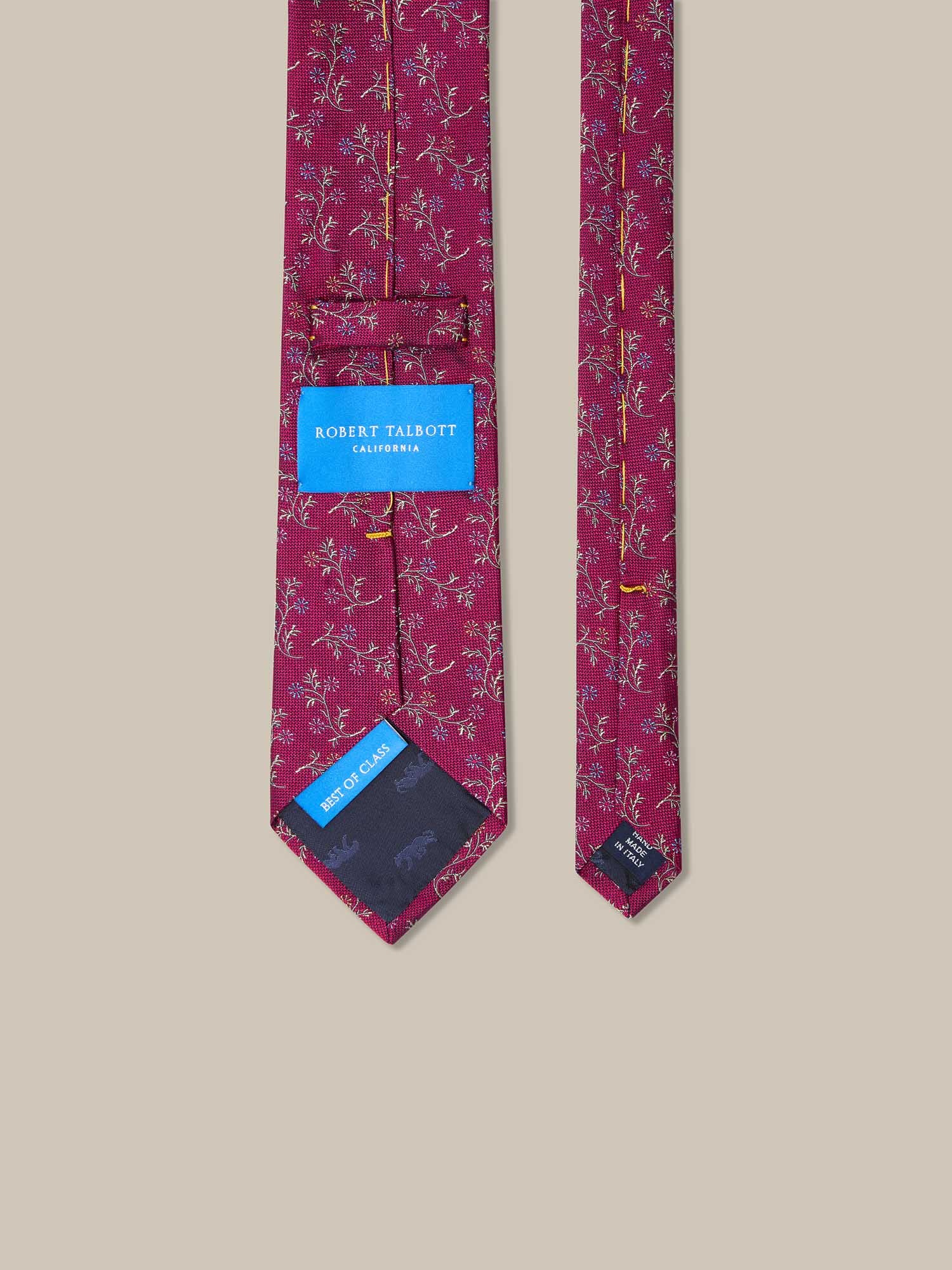 Robert Talbott Robert cravatta seta rosa floreale REG