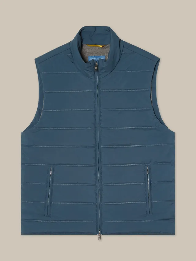 Robert Talbott Driver gilet trapuntato blu idrorepellente