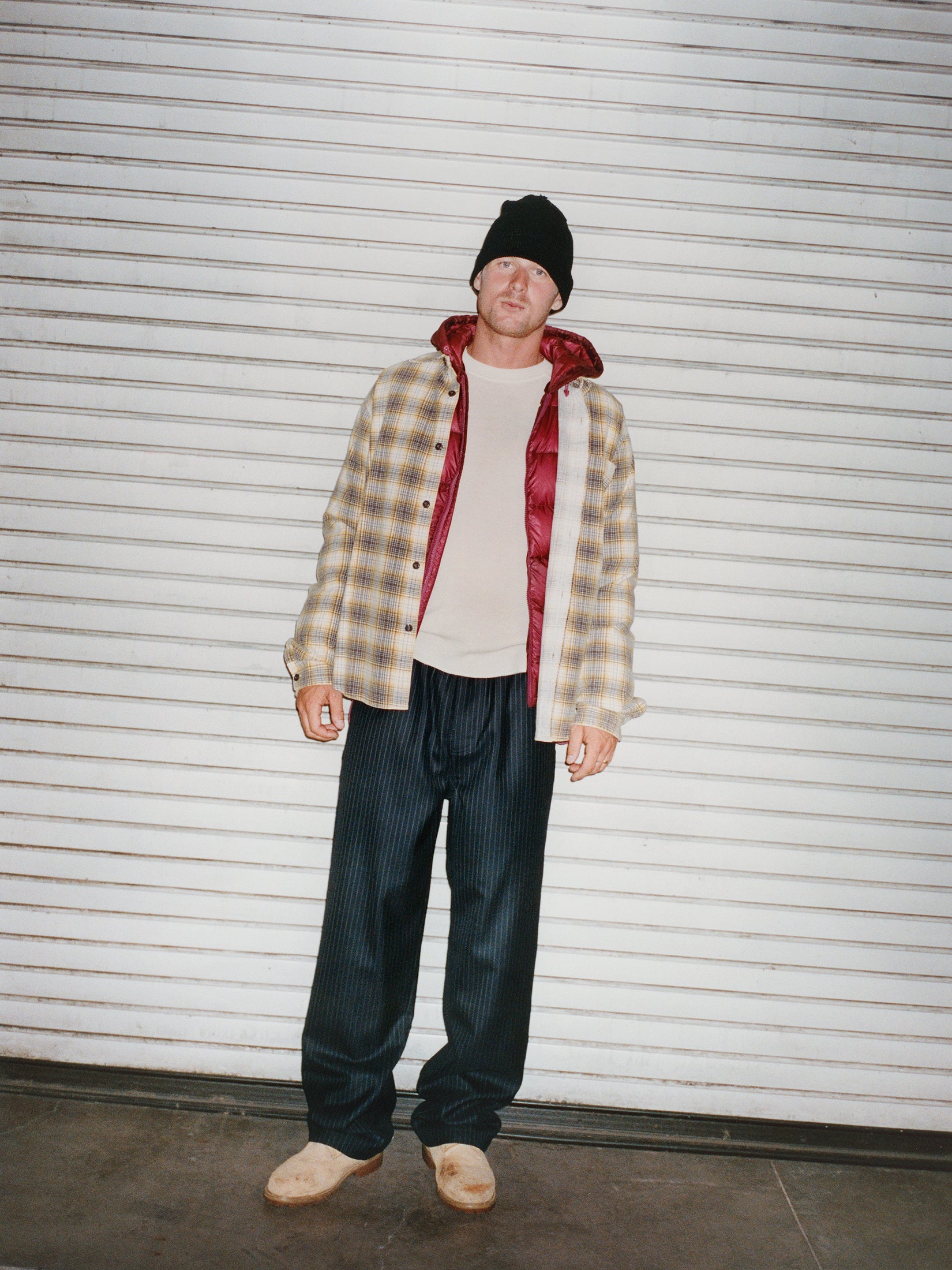 Stussy Dax Printed Shirt camicia oro in flanella