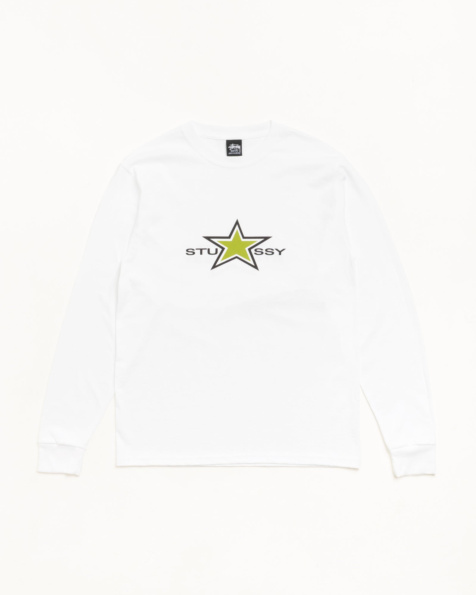 Stussy Tees Star LS Tee maglietta maniche lunghe bianca cotone