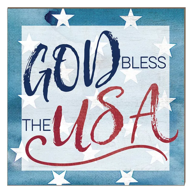 7.62 Design God Bless USA insegna murale 10x10 patriottica