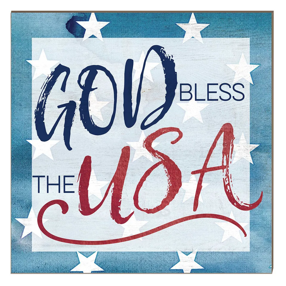 7.62 Design God Bless USA insegna murale 10x10 patriottica