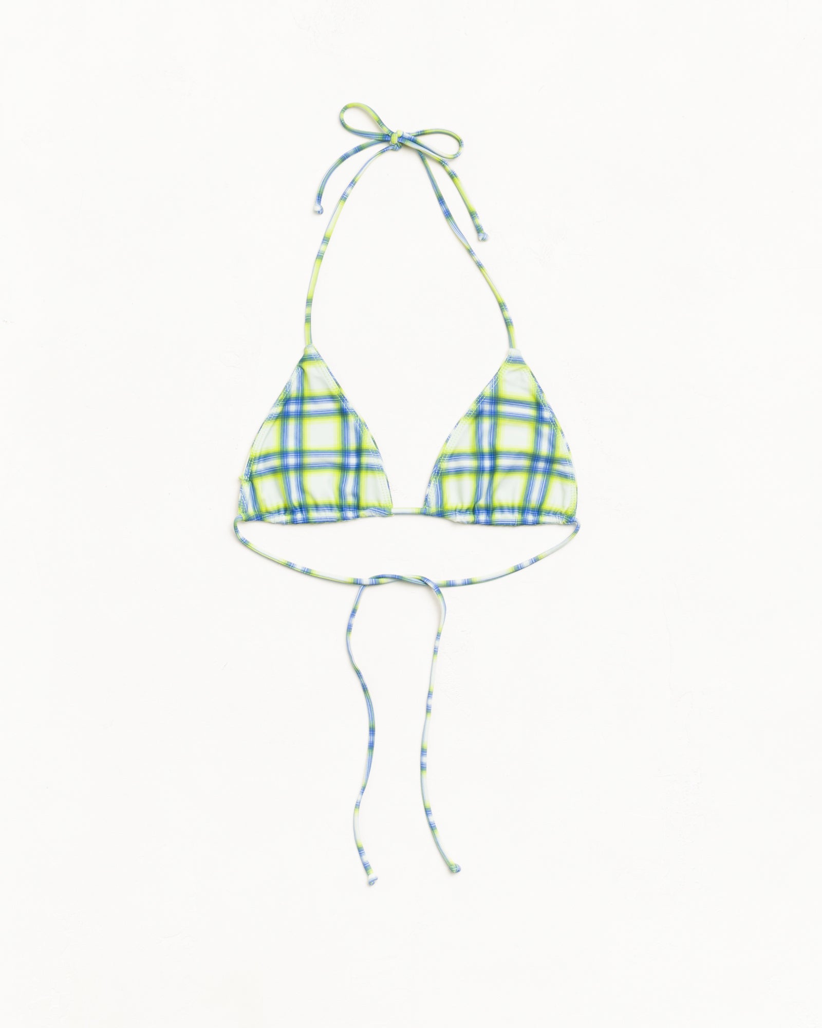 Stussy Triangle Bikini Top top bikini verde quadri sfoderato