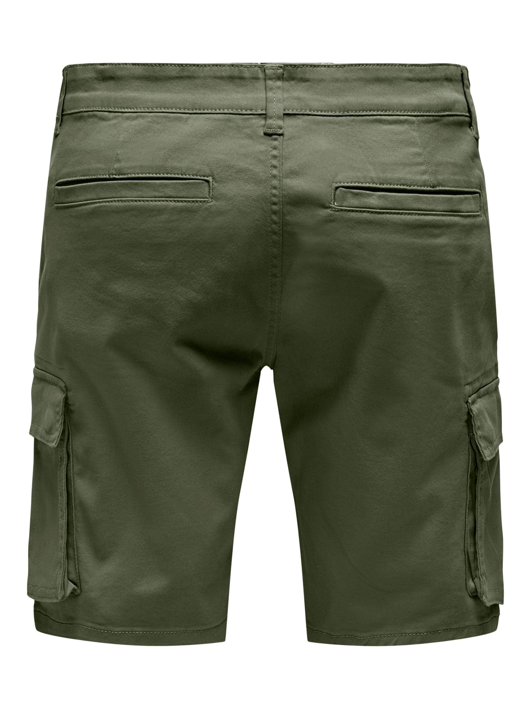 Only & Sons Cargo Pantaloncini Uomo S Verde Tasche