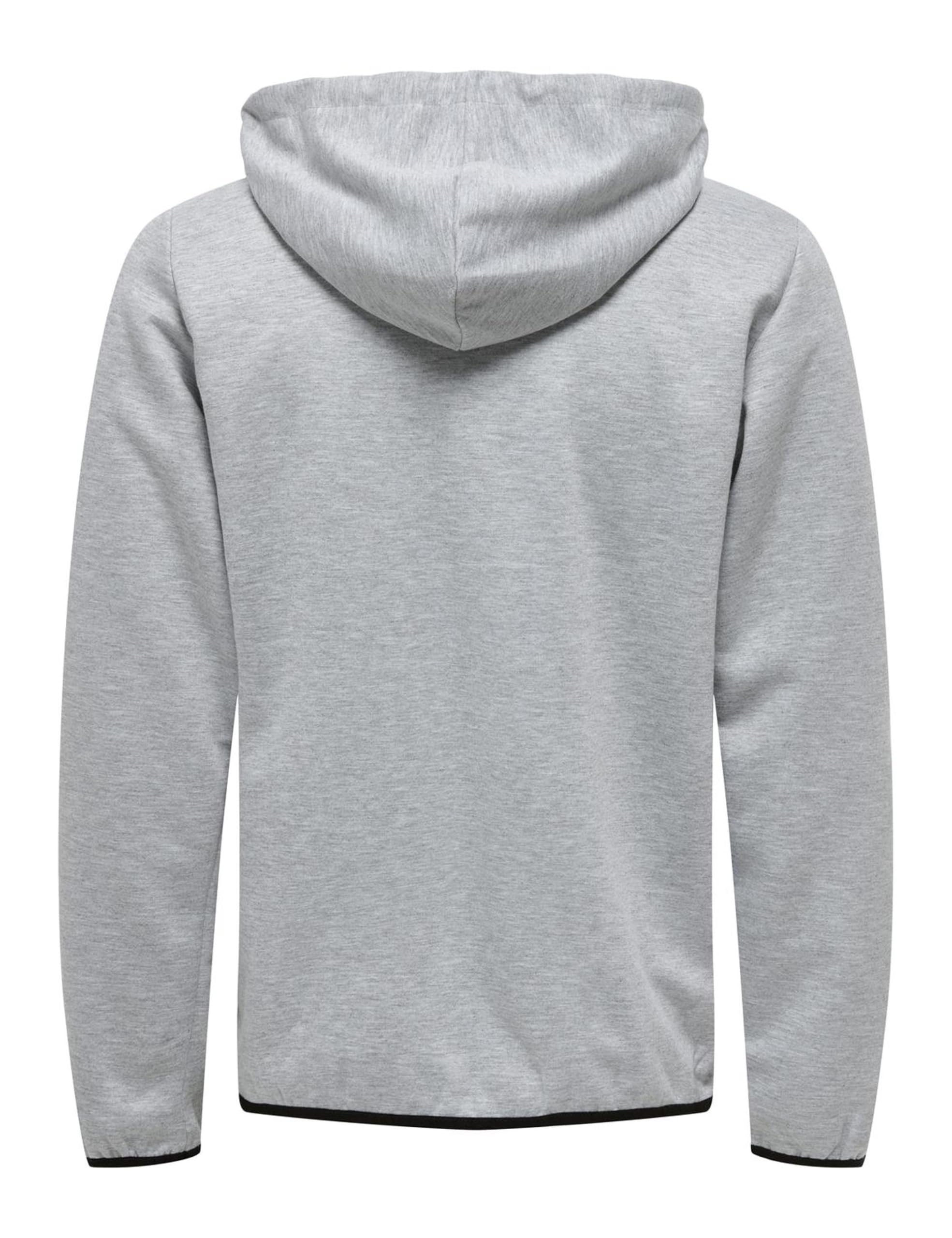 ONLY & SONS Onsliam Reg Felpa con Cappuccio Grigio Melange XS