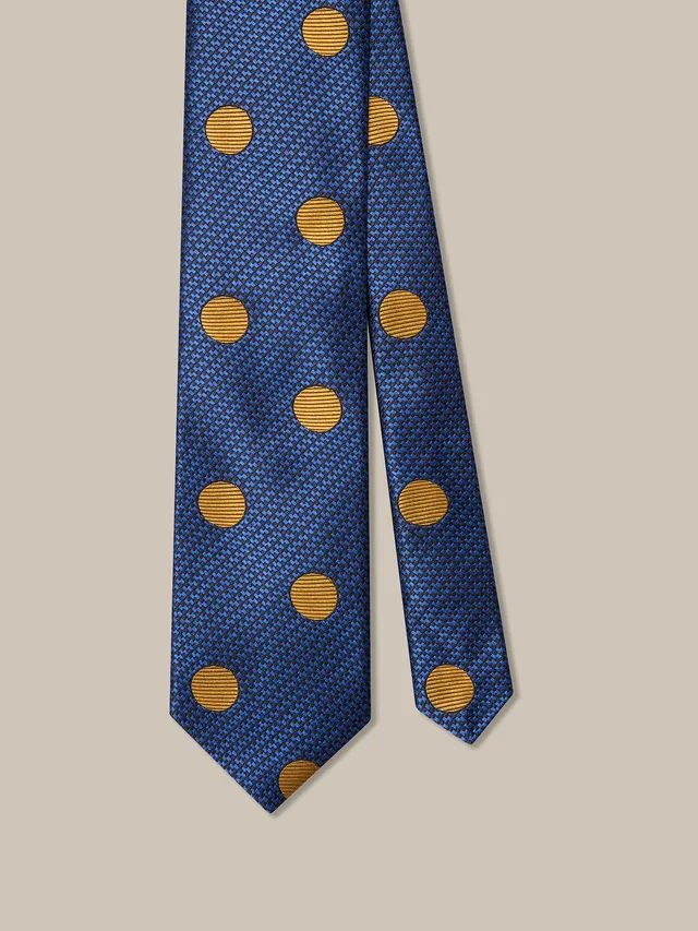 Robert Talbott Robert Textured Spot cravatta seta blu