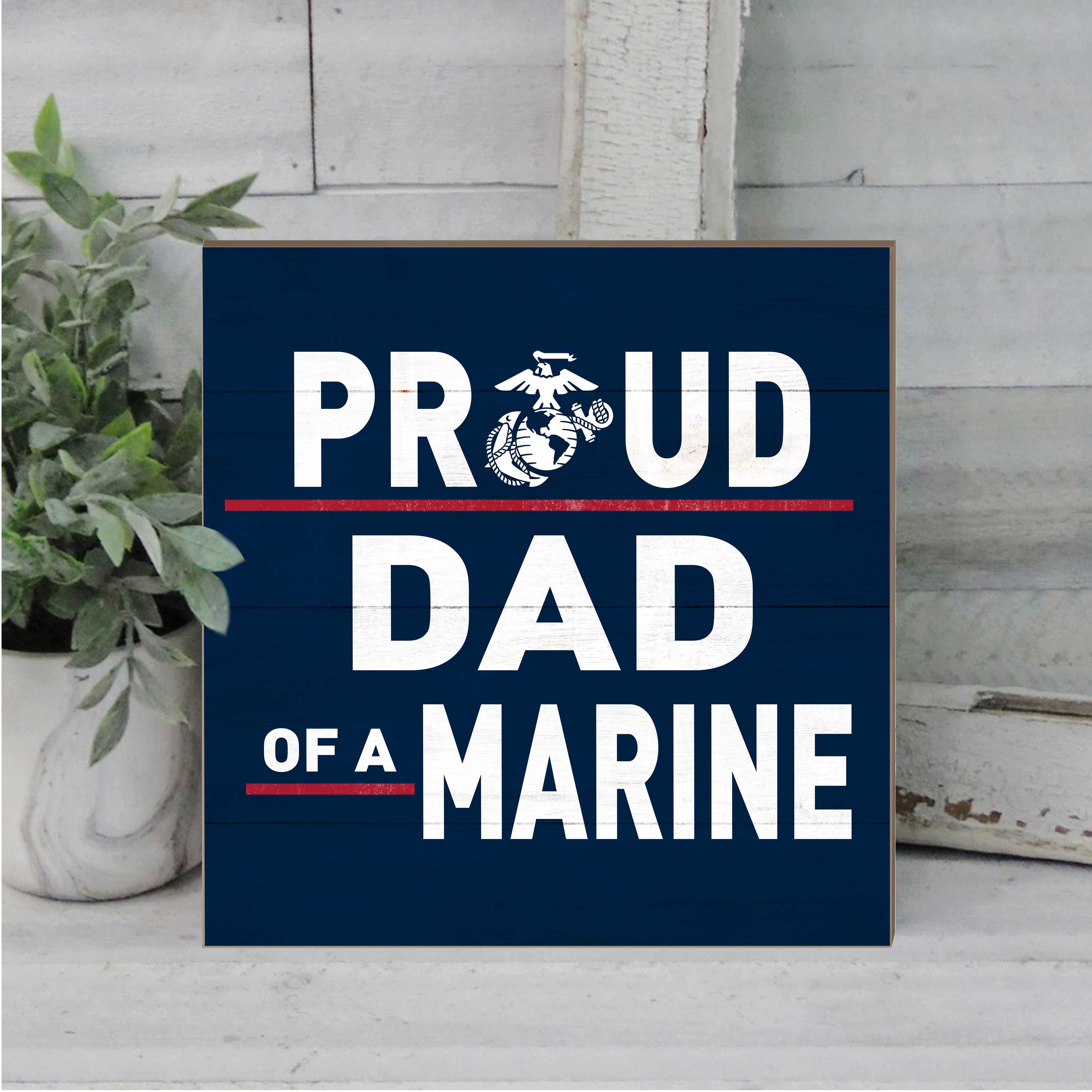 7.62 Design Home USMC Proud Dad Insegna 10x10 legno