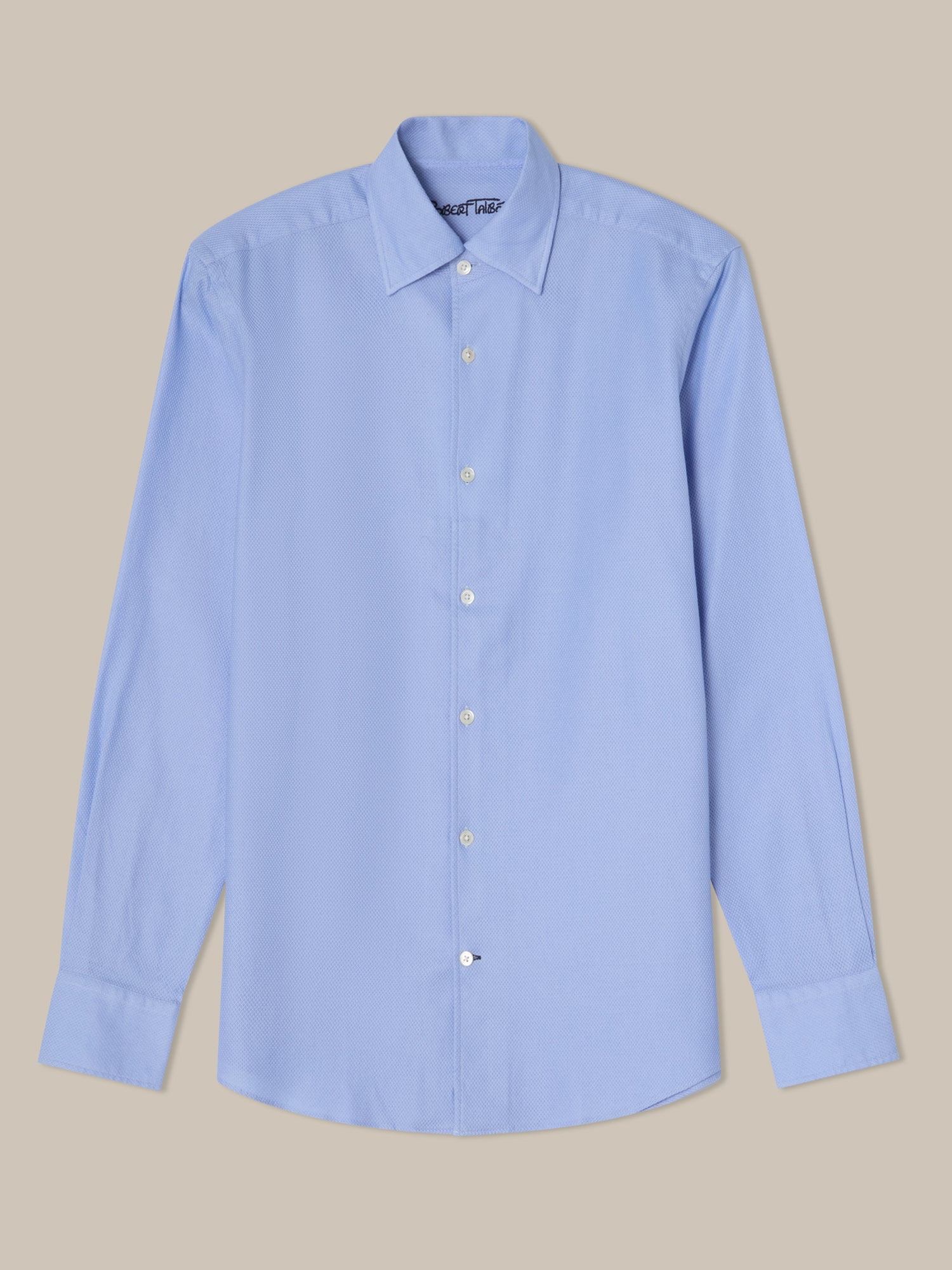 Robert Talbott Casual Shirts Morgan Giro Inglese camicia blu cotone