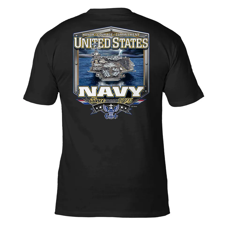 7.62 Design Sea Power T-Shirt Uomo Nera Cotone Taglia L