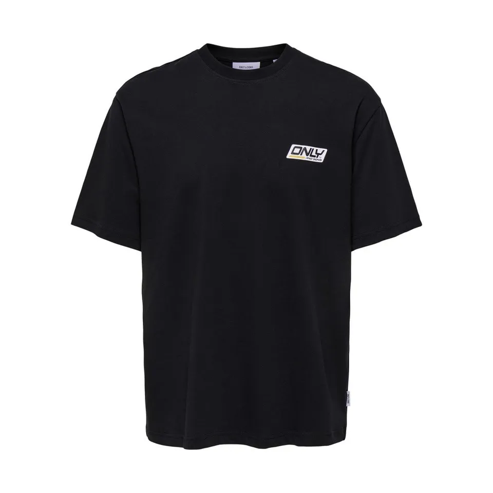 Only & Sons T-shirt oversize uomo L nera stampa retro