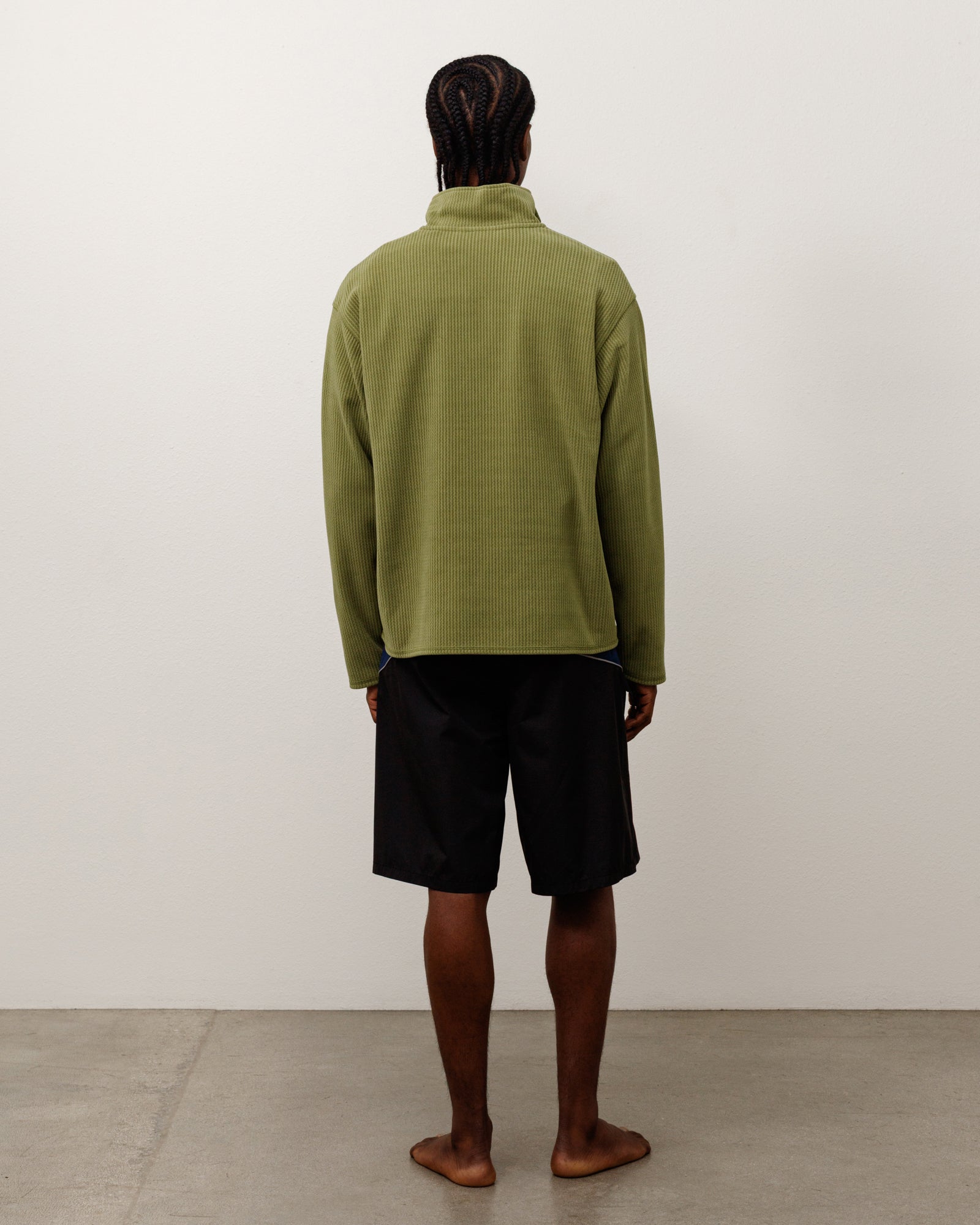 Stussy Half Zip Thermal maglia olive poliestere