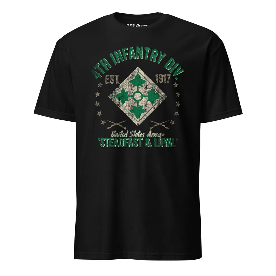 7.62 Design Army 4th Infantry Retro maglietta nera cotone