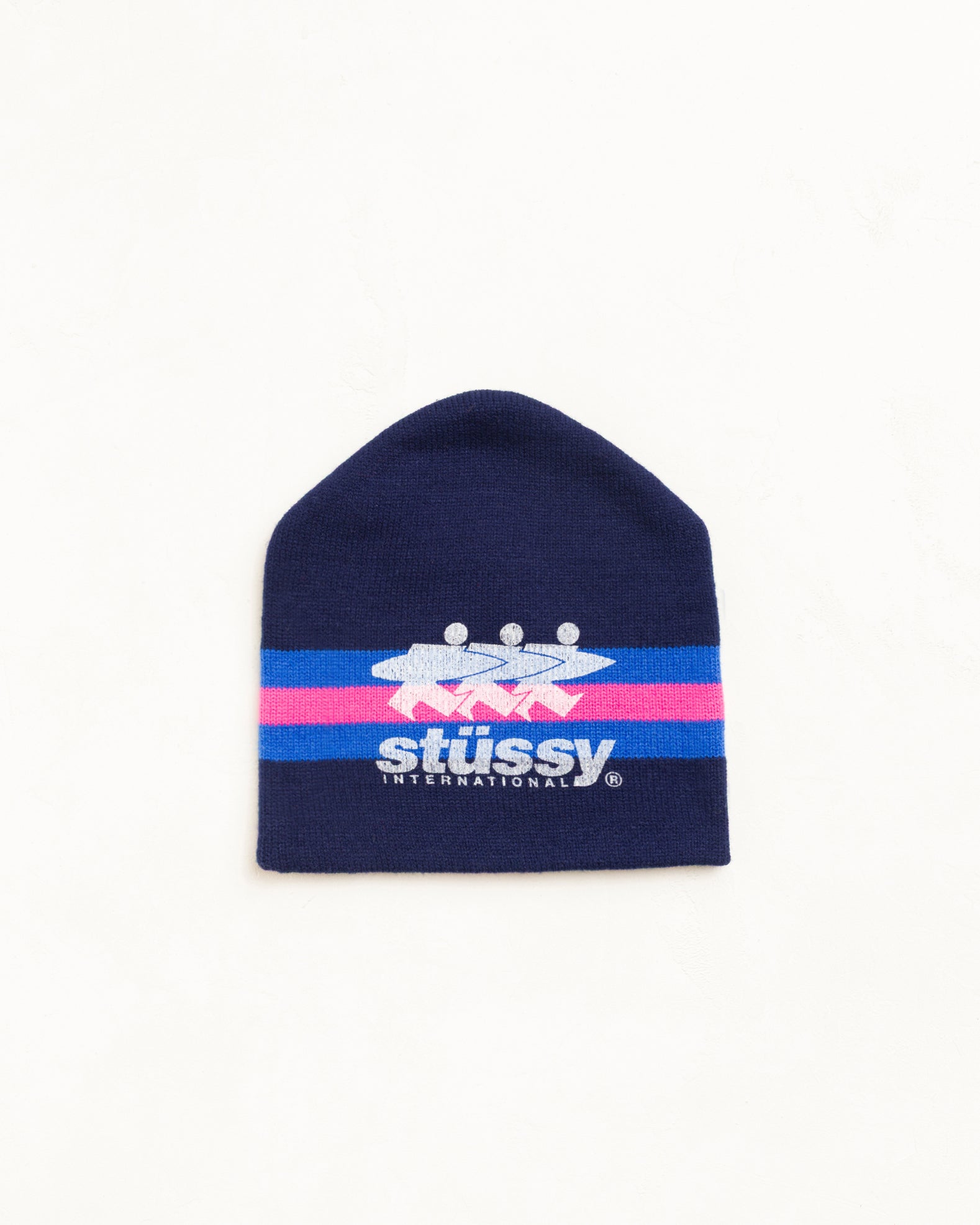 Stussy Stripe Ski Beanie cappello Navy taglia unica acrilico