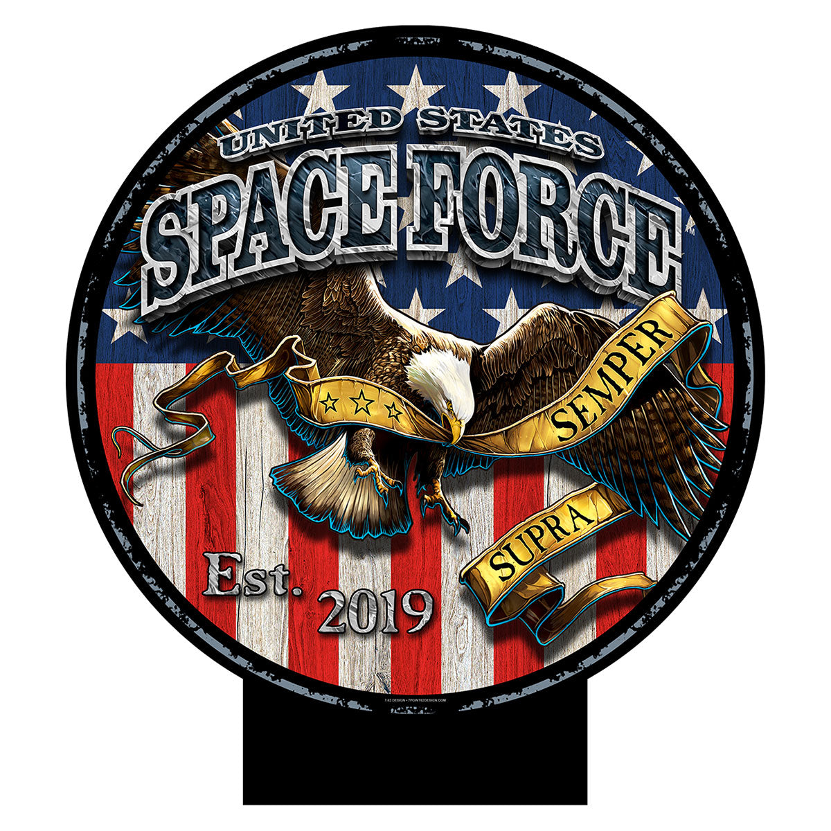 7.62 Design Fighting Eagle cartello giardino 20"x20" USSF