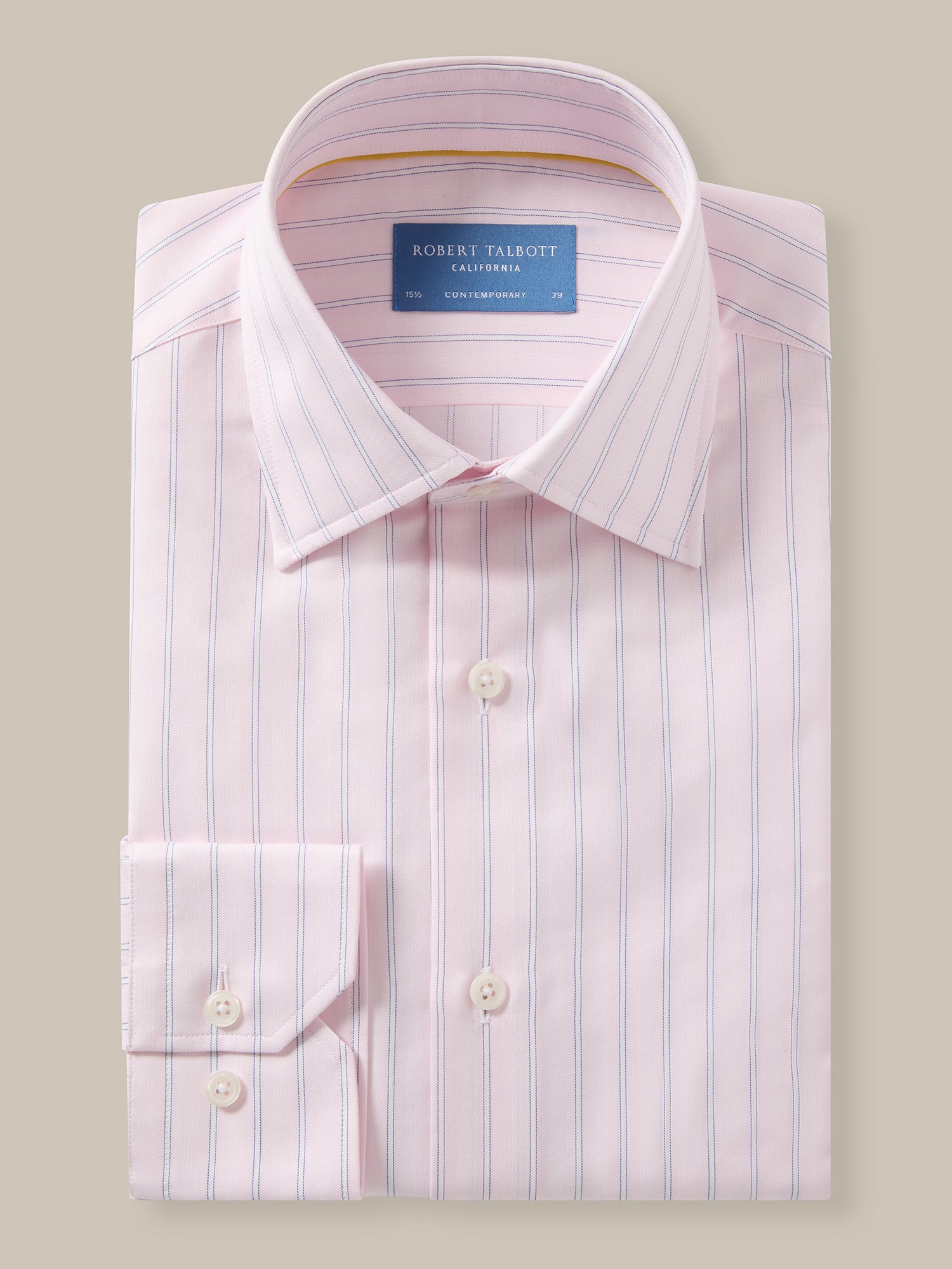 Robert Talbott Madison camicia righe rosa multi 15.5-M