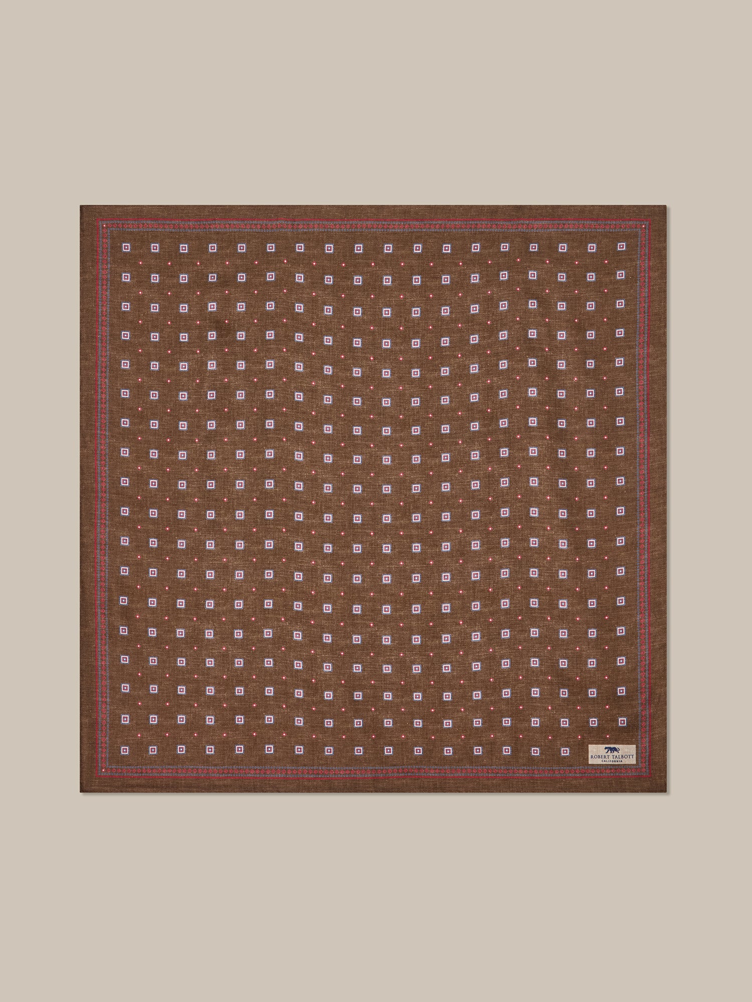 Robert Talbott Harmon Foulard Brown/Blue seta
