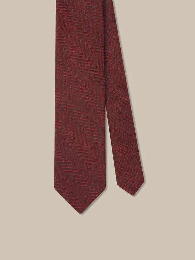 Robert Talbott Herringbone Shantung cravatta seta rossa