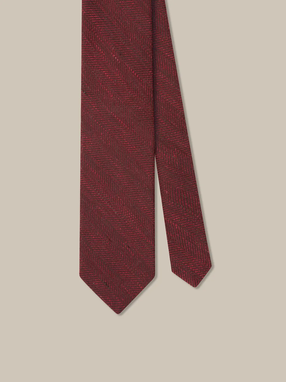 Robert Talbott Herringbone Shantung cravatta seta rossa