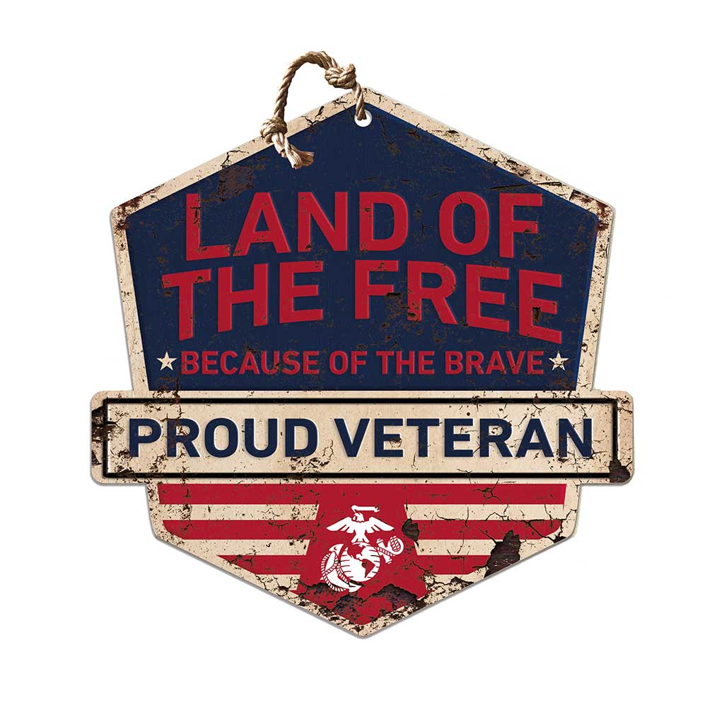 7.62 Design Home USMC Insegna Legno 20x20 Land Free Veteran