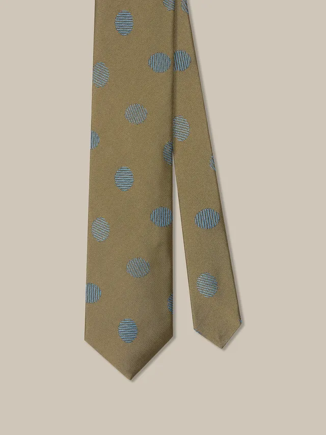 Robert Talbott Oval Geo Jacquard cravatta gialla seta