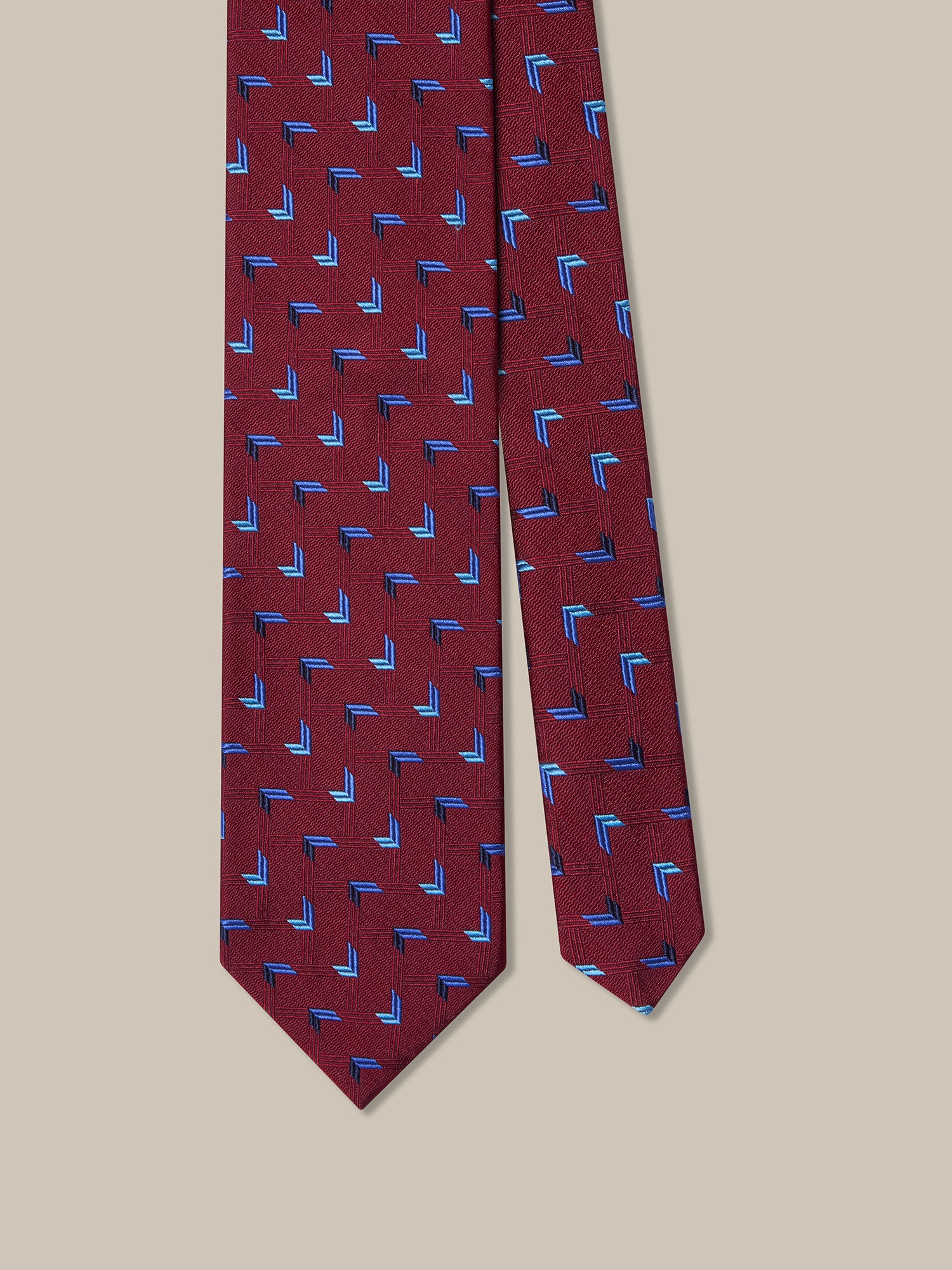Robert Talbott Geometric Arrow Best of Class cravatta wine seta