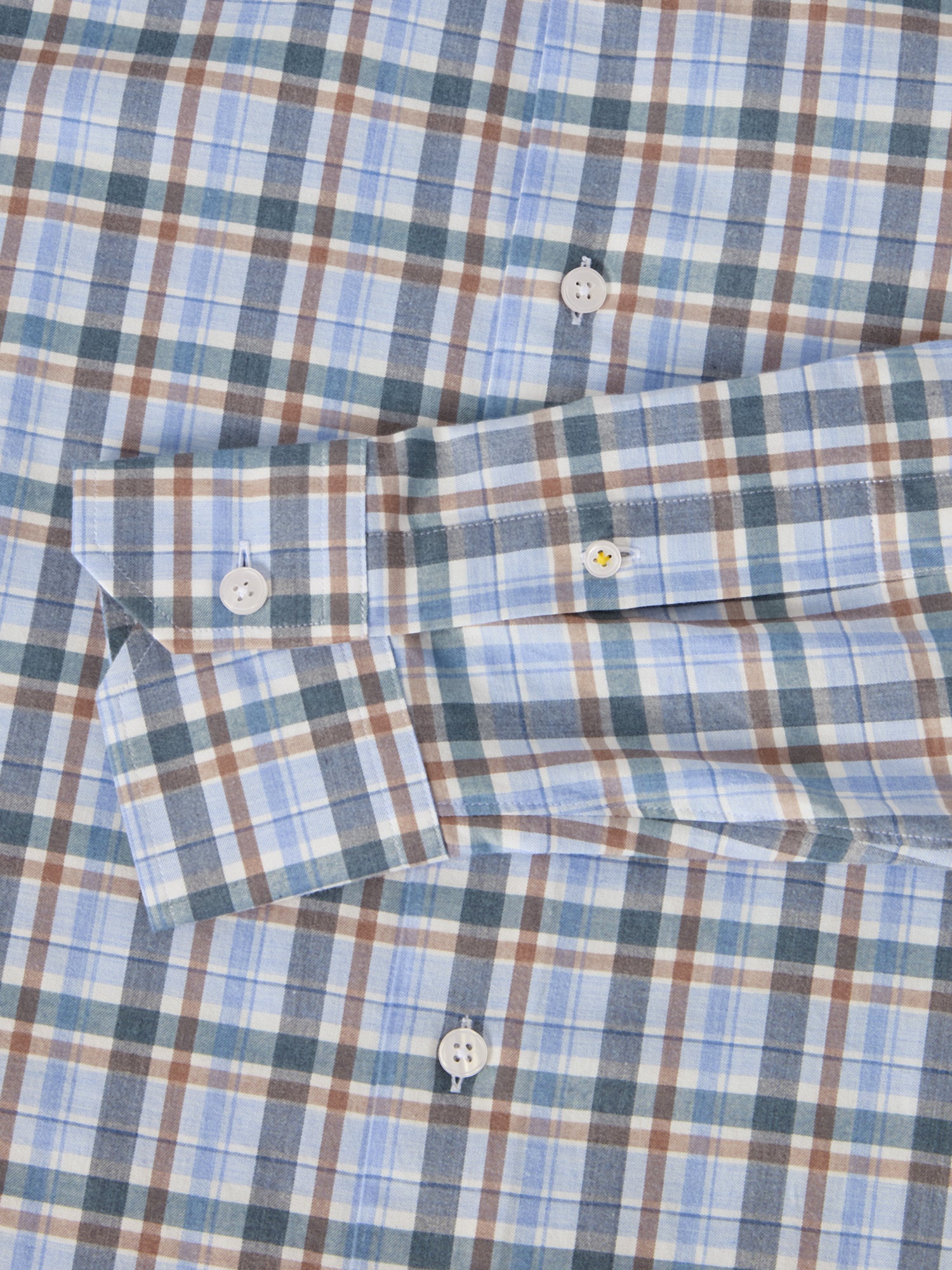 Robert Talbott Reynolds Camicia Quadri Azzurra Cotone Leggero