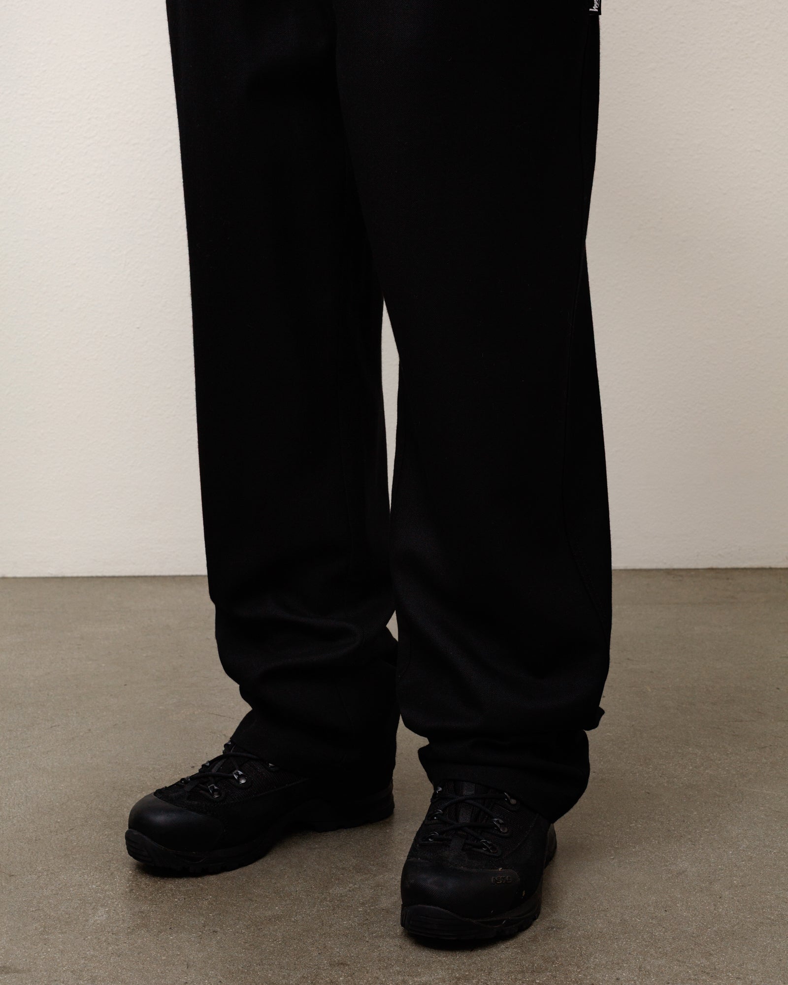Stussy Wool Beach pantalone nero lana relaxed