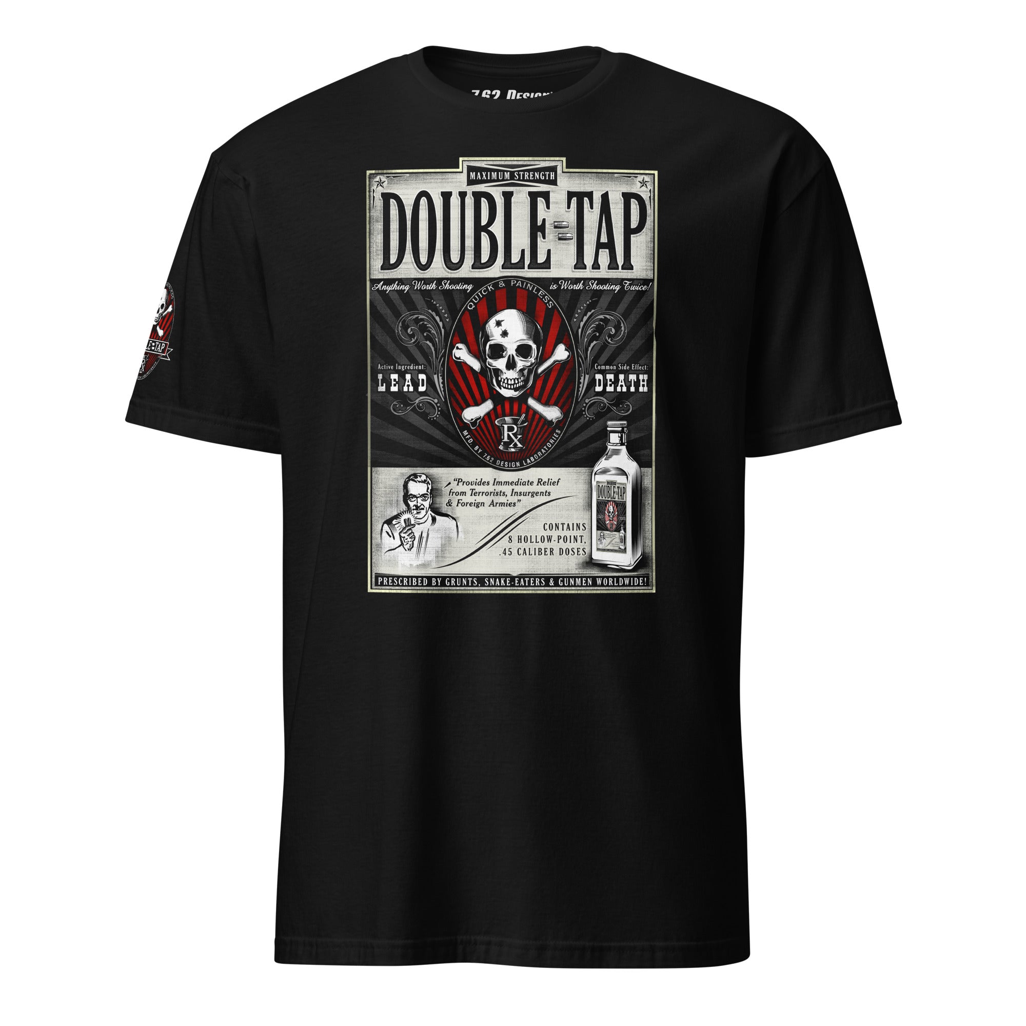7.62 Design Double Tap T-Shirt nera cotone uomo taglia XL