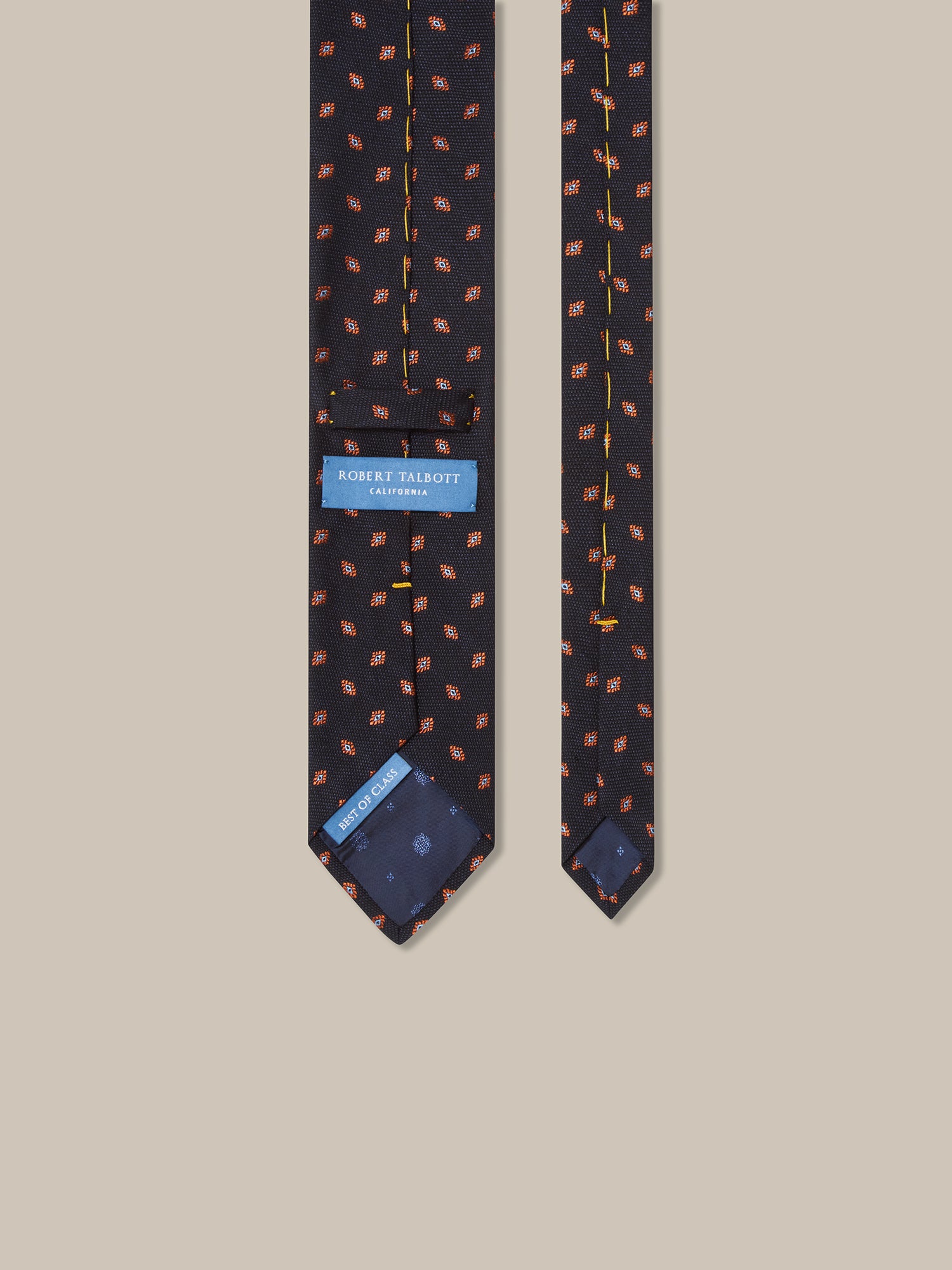 Robert Talbott Geo Neat cravatta blu navy cotone seta REG
