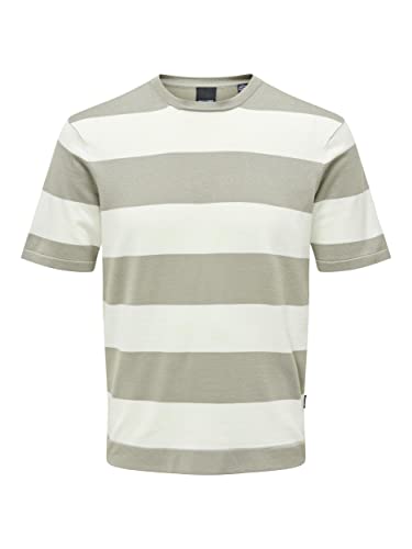 ONLY & SONS T-shirt Uomo a Righe Beacon Blue