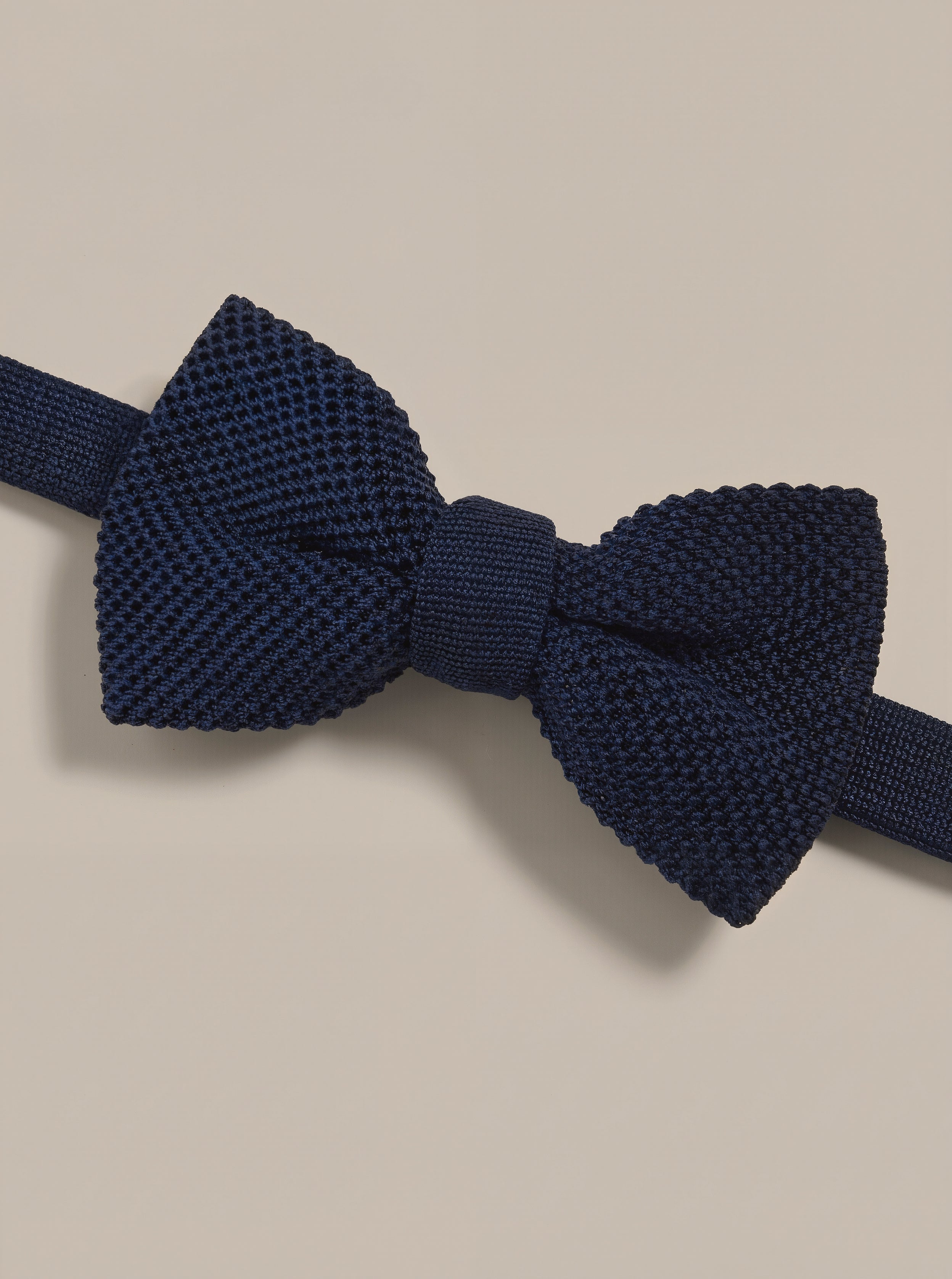 Robert Talbott Ryan papillon seta knit blu navy pre-annodato
