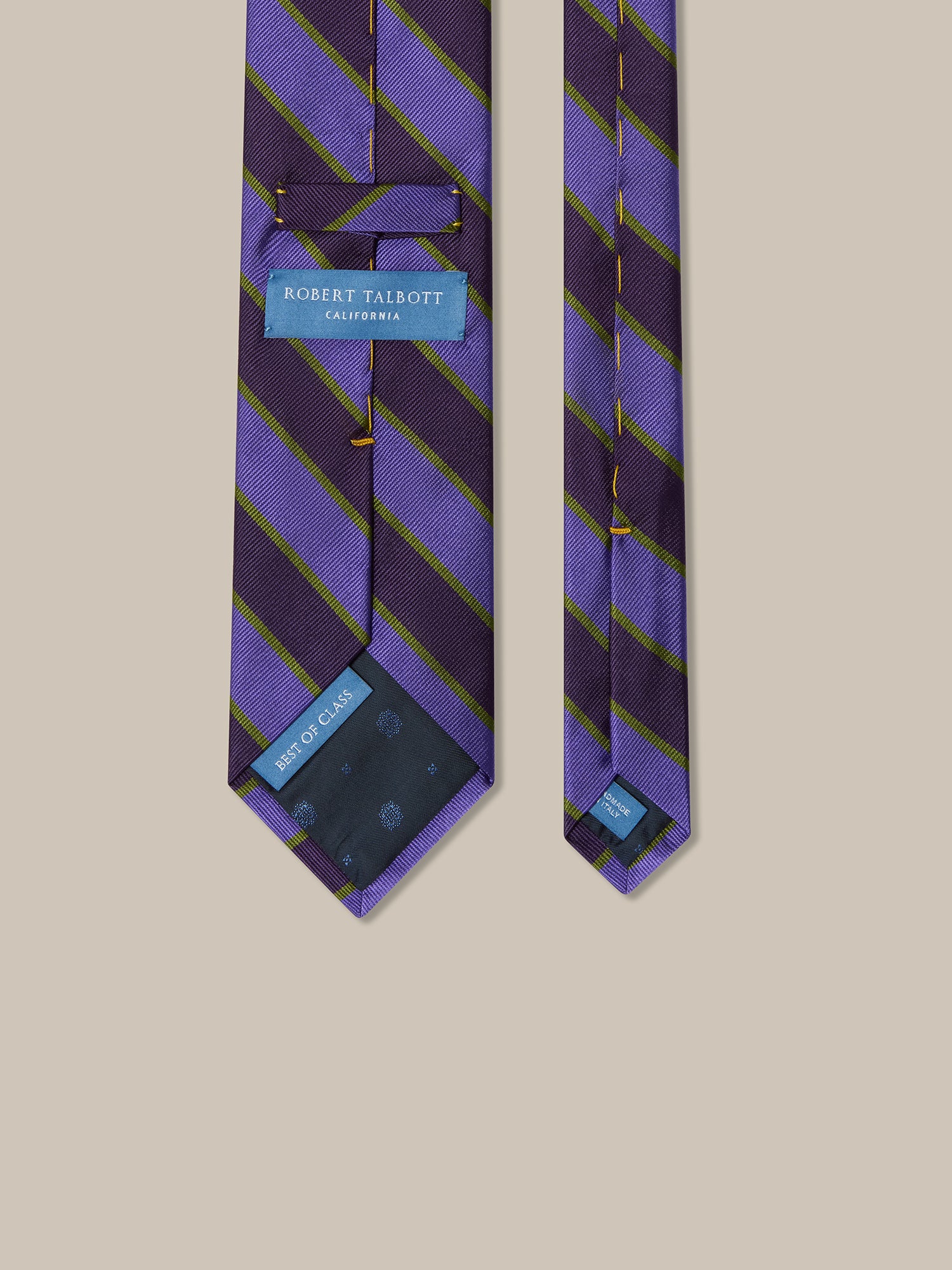 Robert Talbott Cricket cravatta seta viola multi