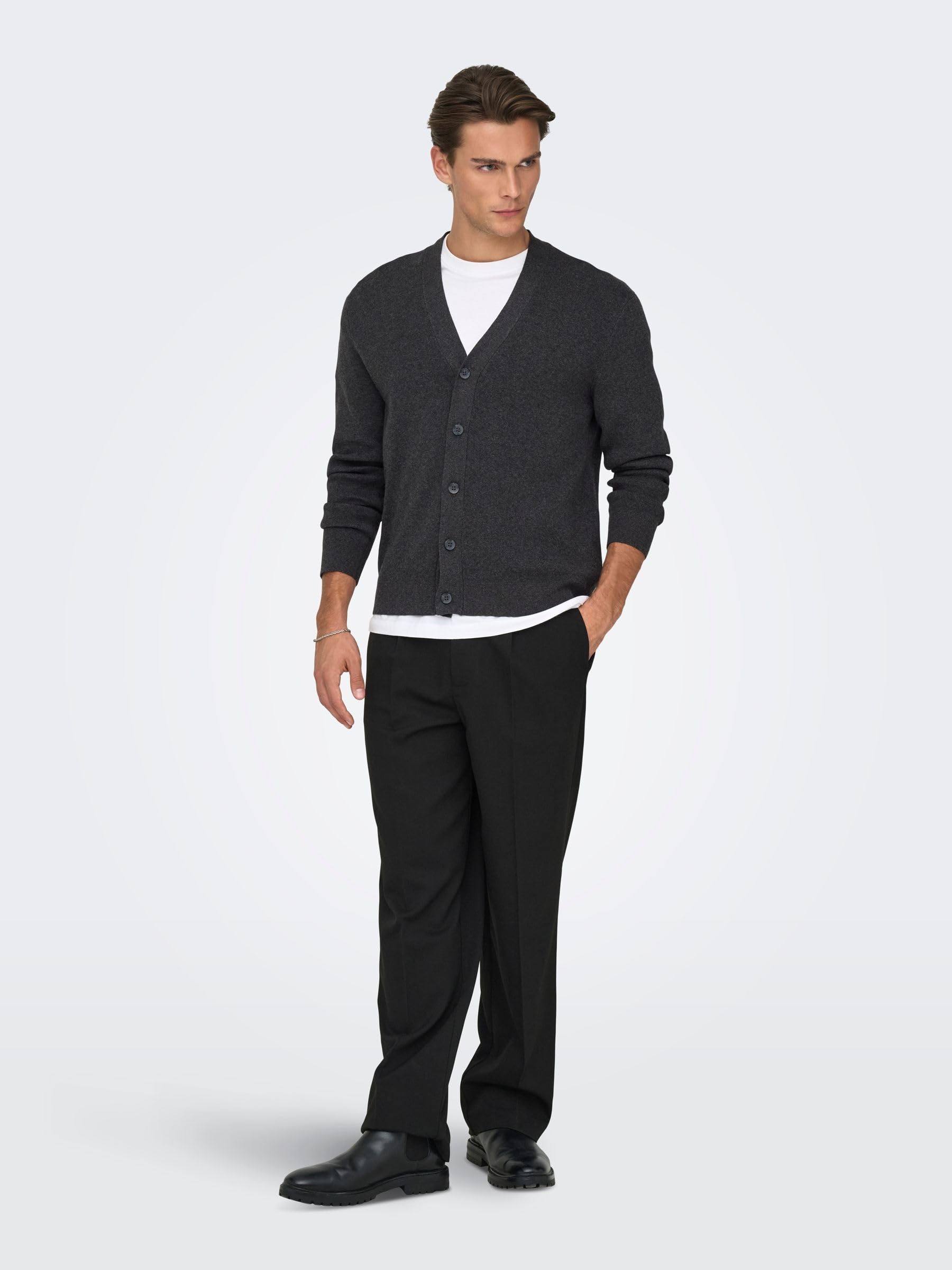 Only & Sons Onsting Life Cardigan Maglia Uomo Nero