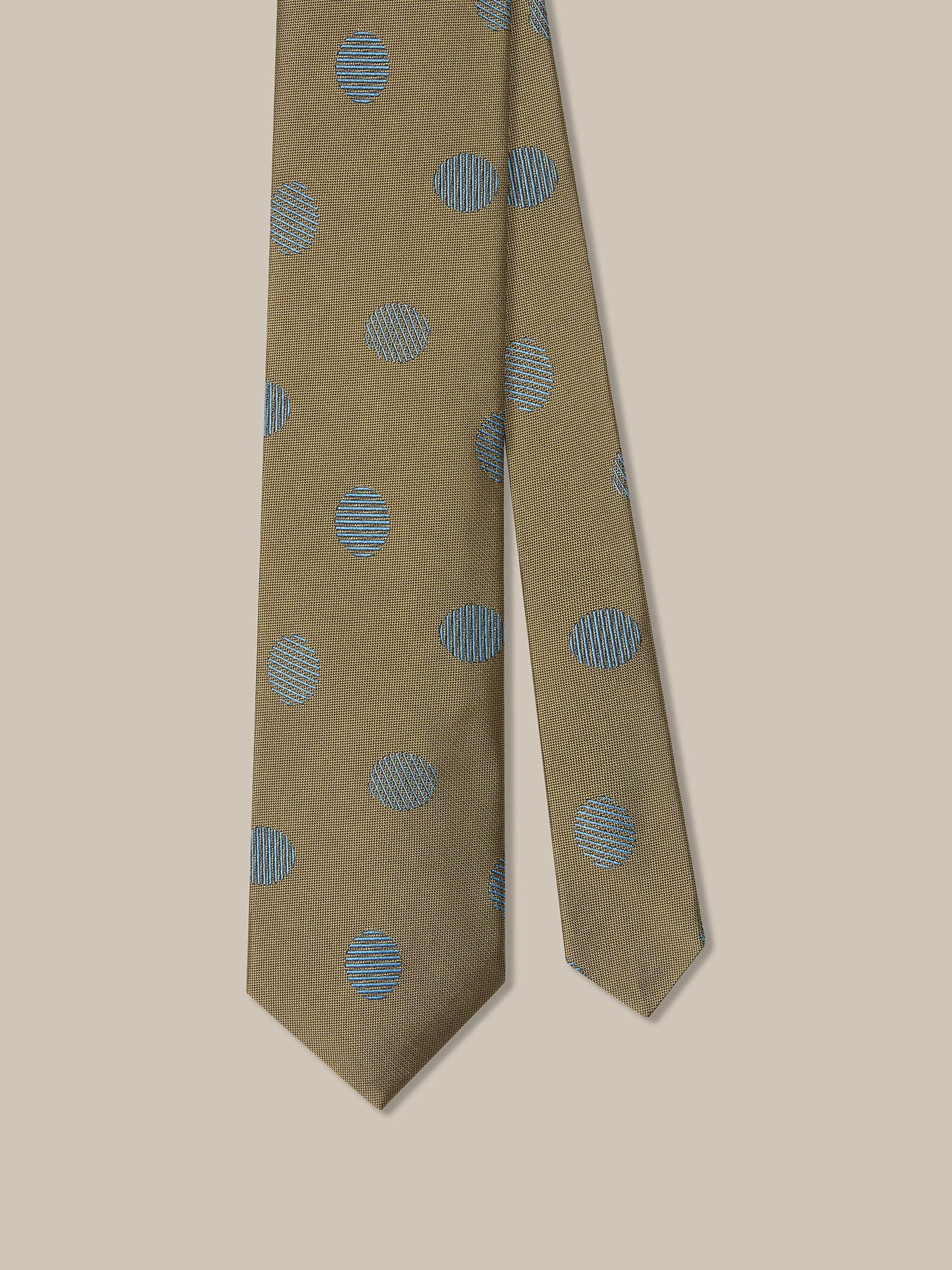 Robert Talbott Oval Geo Jacquard cravatta gialla seta