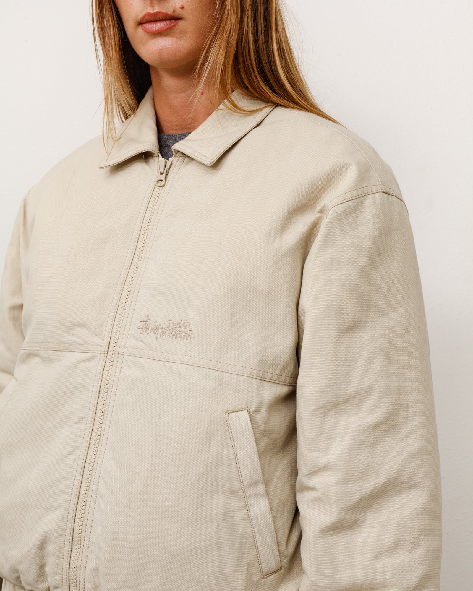 Stussy Nyco Collared Work giacca Sand