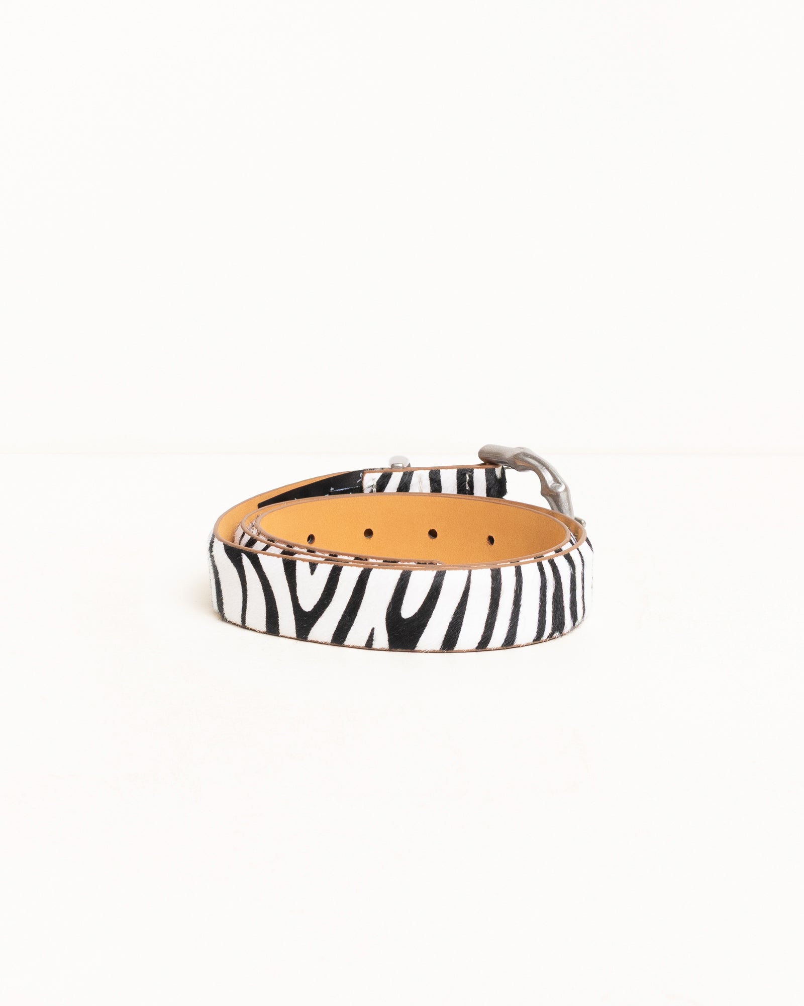 Stussy Bamboo Buckle Belt cintura pelle Hairy Zebra 102cm