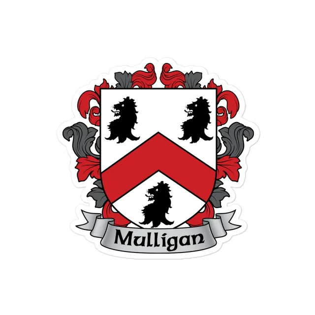 7.62 Design Mulligan Irish Coat of Arms Adesivo Vinile 7,5 cm