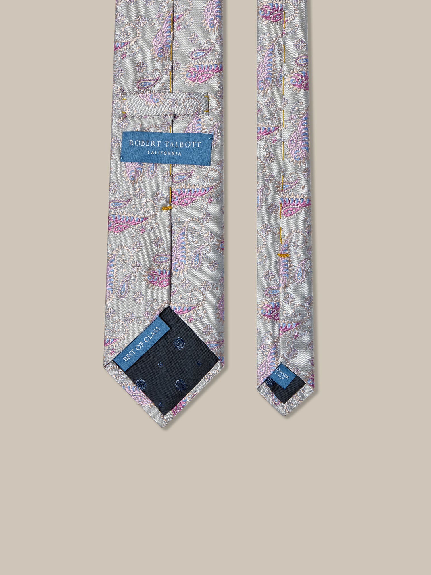Robert Talbott Serrated Paisley Best of Class cravatta seta verde salvia