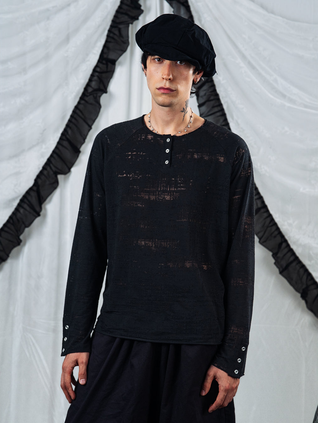 Tiat Occulta bellezza Serafino camicia cotone laserato