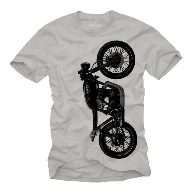 MAKAYA CB 500 T-Shirt Uomo Grigia Cotone Vintage