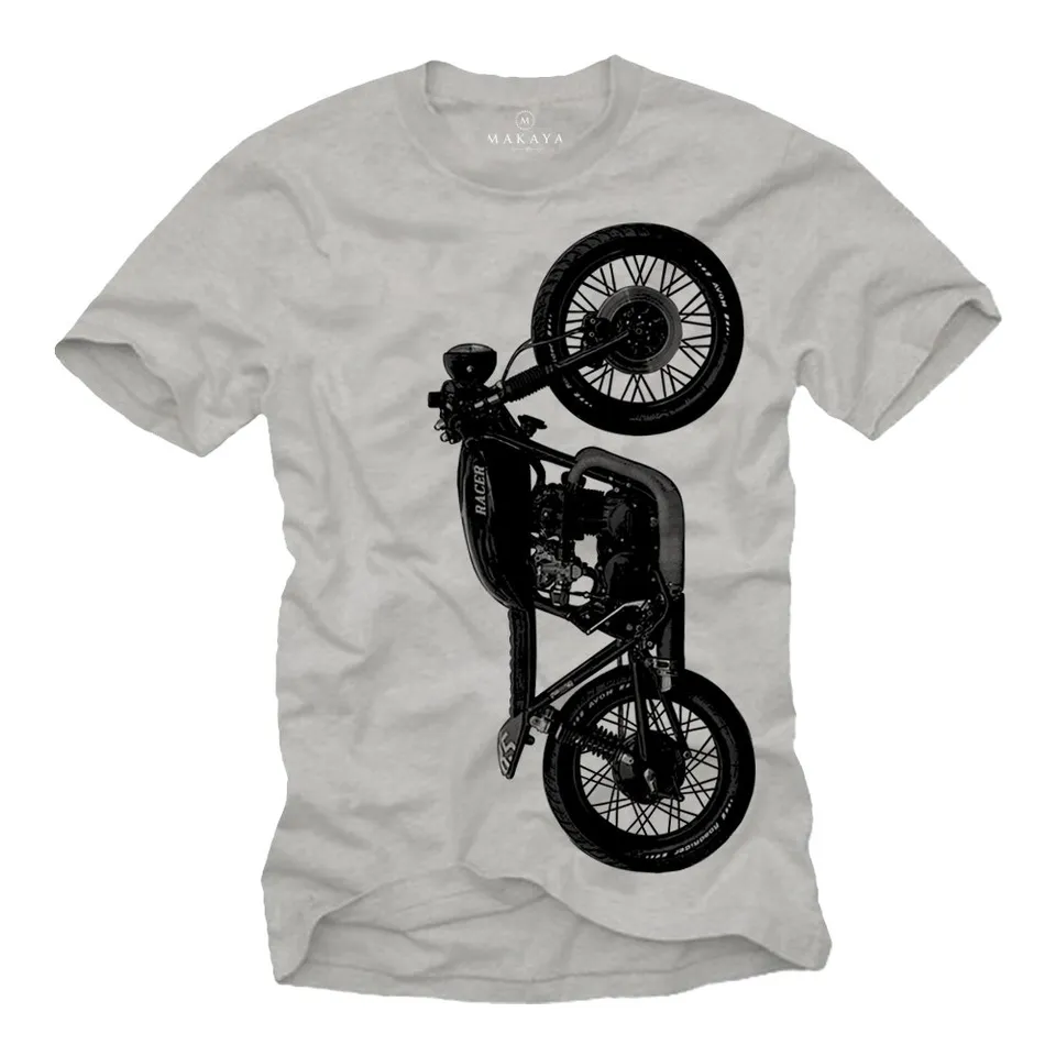 MAKAYA CB 500 T-Shirt Uomo Grigia Cotone Vintage