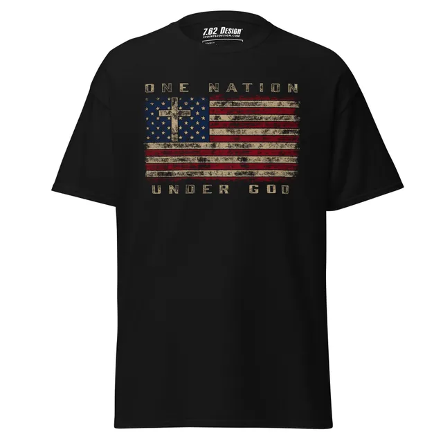 7.62 Design One Nation Under God T-Shirt Nero Cotone
