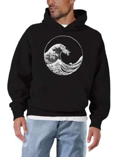 MAKAYA Onda Kanagawa felpa con cappuccio uomo 4XL surf