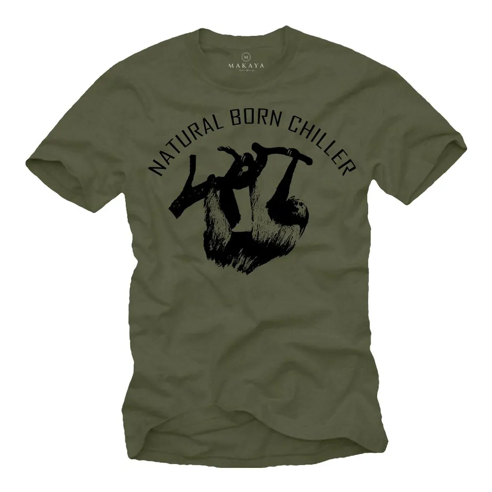 MAKAYA Natural Born Chiller T-Shirt Uomo Cotone