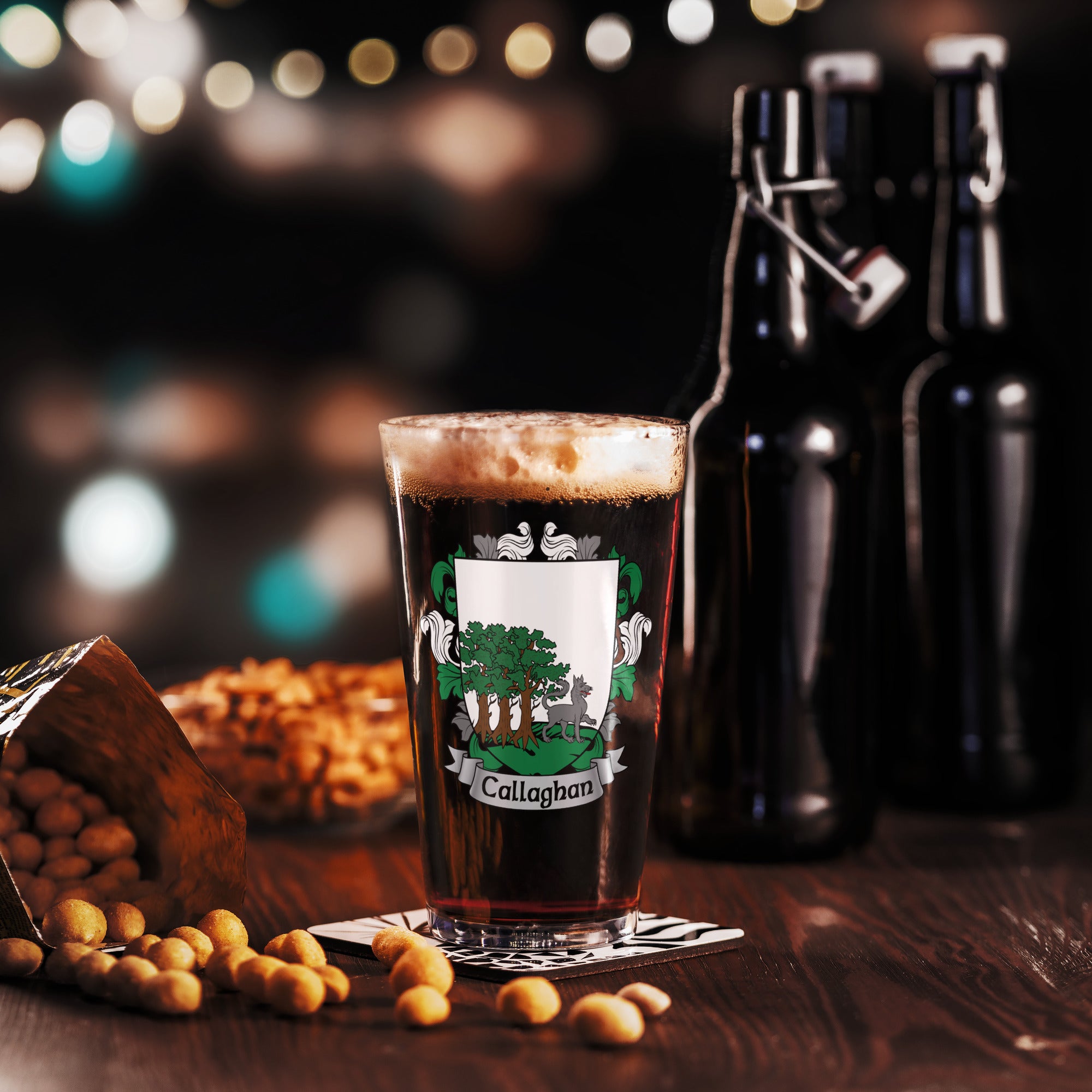 7.62 Design Callaghan bicchiere birra vetro 473 ml stemma irlandese