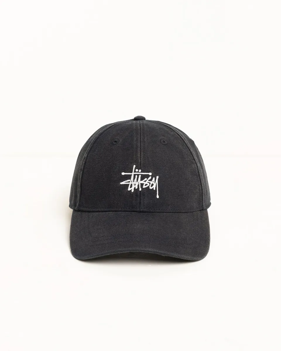 Stussy Washed Basic cap nero cotone 58 cm
