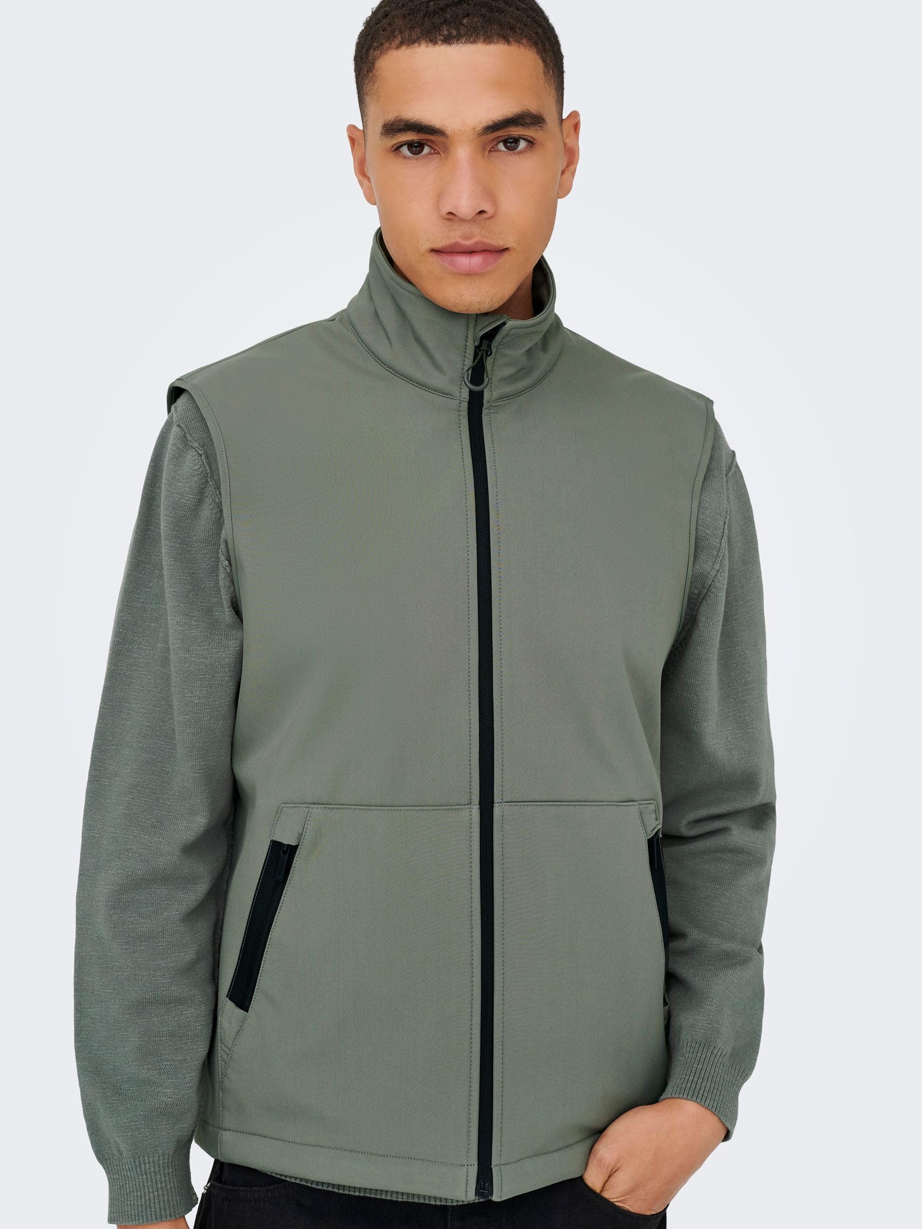 ONLY & SONS Onsbowie Life Gilet Grigio XL Uomo Smanicato