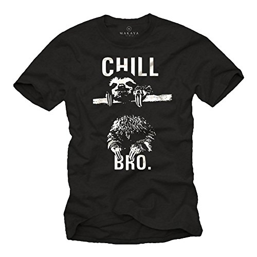 MAKAYA Chill Bro maglietta uomo bradipo cotone